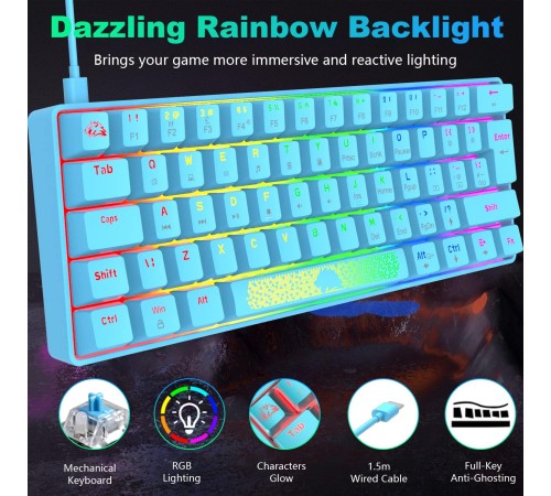 Mekanik 19 Rgb Usb-C Kablolu Mini Oyun Klavyesi T60