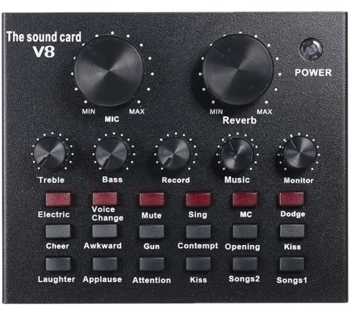 Canlı Yayın Kayıt Ses Değiştirme Karaoke Bluetooth Ses Kart V8