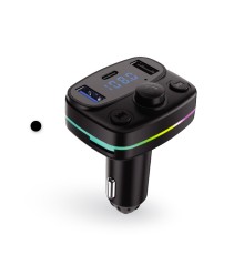 FM Transmitter Müzik Oynatıcı Kablosuz Bağlantı + Araç Şarjı RGB Type-C AFT10