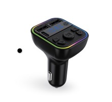 FM Transmitter Müzik Oynatıcı Kablosuz Bağlantı + Araç Şarjı RGB Type-C AFT12