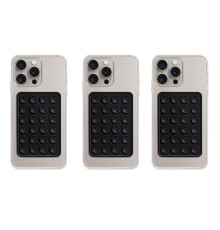 Telefon Arkası Silikon Vantuz Güçlü Tutucu Siyah 3 Adet