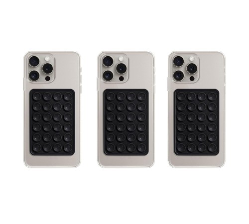 Telefon Arkası Silikon Vantuz Güçlü Tutucu Siyah 3 Adet