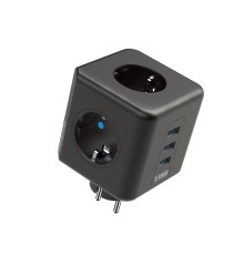 3 Priz 3XUSB 10A 2500W Termal Akım Korumalı Priz TGFTR09