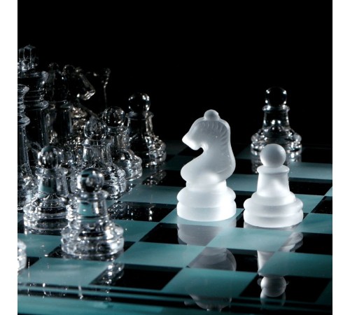 Glass Chess Cam Satranç Takımı (25 cm x 25 cm)