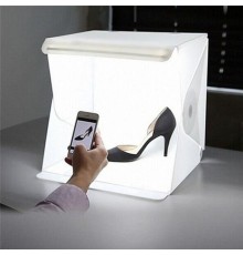 20 x 20 CM Profesyonel Stüdyo Led Işıklı Çift Sıra Ürün Fotoğraf Çekim Çadırı