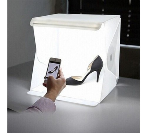 20 x 20 CM Profesyonel Stüdyo Led Işıklı Çift Sıra Ürün Fotoğraf Çekim Çadırı