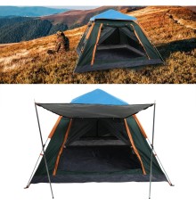 Tam Su Ve Rüzgar Geçirmez Gölgelikli Tenteli 6 Kişilik Kamp Çadırı 240*240*155 Cm