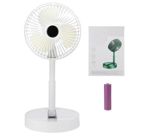 Katlanır Teleskopik Zemin Fanı Yaz Sessiz Masaüstü USB Şarj Edilebilir Taşınabilir Mini Fan