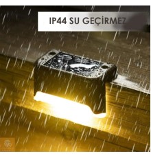 Solar Güneş Enerjili Köşebent Merdiven Veranda Bahçe Led Lamba 4 Lü Set