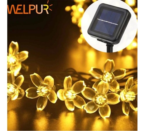 Solar 30 Ledli Çiçekli Günışığı Bahçe Aydınlatma Dekorasyon Güneş Enerjili
