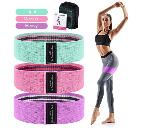 Loop Band Direnç Bandı Spor Egzersiz Aerobik Pilates Squat Lastiği Fitness Yoga 3 Lü Set