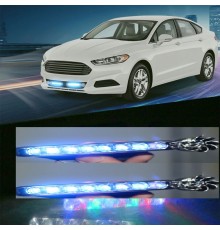Rüzgar Enerjisi İle Çalışan Oto Mavi Led Çakar Lamba ( 2 Li Set )