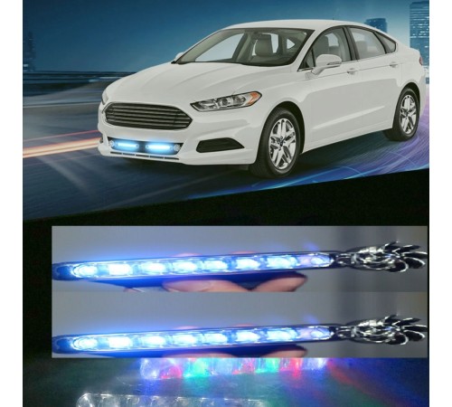 Rüzgar Enerjisi İle Çalışan Oto Mavi Led Çakar Lamba ( 2 Li Set )