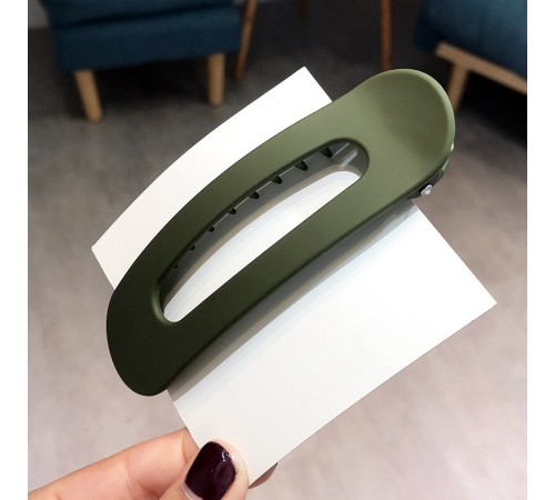 Büyük Boy Klipsli Bayan Saç Tokası Haki