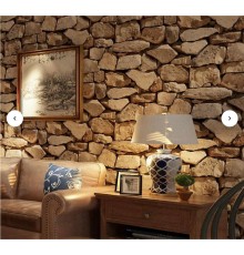 Kırmızı Taş Duvar Desenli Kendinden Yapışkanlı 3D Duvar Raf Kapı Kaplama Kağıdı 5 Metre 60 Cm