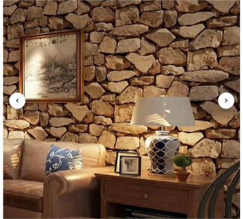 Kırmızı Taş Duvar Desenli Kendinden Yapışkanlı 3D Duvar Raf Kapı Kaplama Kağıdı 5 Metre 60 Cm