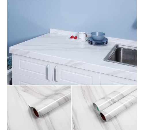 Açık Mermer Desenli Yapışkanlı Kaplama Kağıdı Büyük Boy 5 Metre