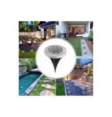 Solar Güneş Enerjili 8 Ledli Kazıklı Çim Zemin Bahçe Aydınlatma 3 W Gün Işığı Sarı Led ( 12 Li Set )