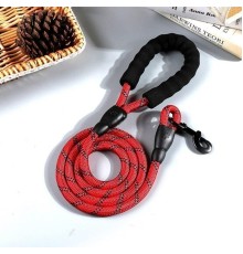 Kırmızı Gezdirme Tasması Reflektörlü Köpekler İçin 130 cm Halat Orta ve Büyük Boy Köpekler İçin