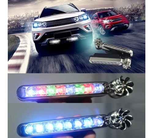 Rgb Rüzgar Enerjisi İle Çalişan Oto Led Çakar Lamba 2 Li Set