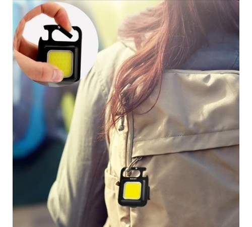 Mini 30 Ledli Mıknatıslı Anahtarlık Flash Kamp Lambası Askılı Kapak Açacaklı Şarjlı Fener