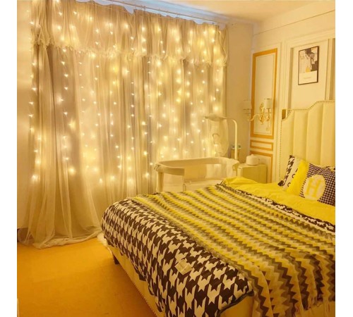 8 Fonksiyonlu Peri Perde Led Uzaktan Kumandalı Günışığı Perde Peri Led (3 mt x 3 mt)