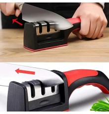 Profesyonel Bıçak Bileyici 3 Açılı Elmas Seramik Çelik Gövdeli El Bıçakları Bileme