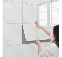 Beyaz Mermer Desenli Alüminyum Plastik Duvar Sticker 60 x 30 Cm