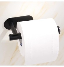 Kendinden Yapışkanlı Tuvalet Kağıtlığı – Mat Siyah Modern Banyo Rulo Askısı