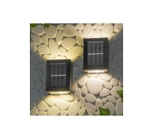 Yeni Model Solar Çift Taraflı Duvar Lambası Güneş Enerjili Aydınlatma Dekorasyon Aplik Işık (2 Adet)