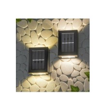 Yeni Model Solar Çift Taraflı Duvar Lambası Güneş Enerjili Aydınlatma Dekorasyon Aplik Işık (2 Adet)