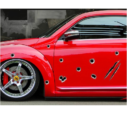 Araba Çıkartmaları 3D kurşun Delik sticker
