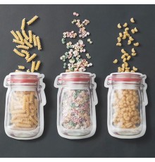 Orta Boy Kilitli Saklama Poşedi - Kavanoz Görünümlü Kilitli Poşet 3 Adet