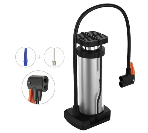 Yüksek Basınçlı Alüminyum Gümüş Renk Top Bisiklet Taşınabilir Hava Ayak Pompası