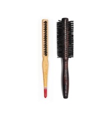 408 - 690 Profesyonel Yanmaz Set Topuz Saç Fırçası 2 li Set