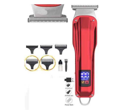 Profesyonel Şarj Göstergeli Saç Sakal Öncesi Tüm Vücut Tıraş Makinesi V-0087A