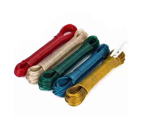 PVC Kaplama 20 Metre Çelik Çamaşır İpi 12 Adet