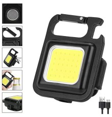 Led Anahtarlıklı Cep Boy Cob Led Metal Kasa Mıknatıslı Şişe Açacağı Usb li Şarj Edilebilir El Feneri HS-37