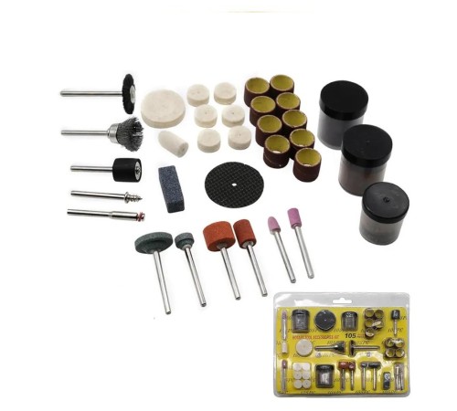 Gravür Seti 105 Parça Matkap Dramel Makine Uyumlu Kalıpçı Taşlama Zımparalama Polisaj Fırçalama Seti