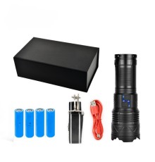 Ultra Parlak Su Geçirmez Zoomlu Güçlü 200w 30000 Lümen Şarjlı Bekçi Avcı Kamp El Feneri PS-1998