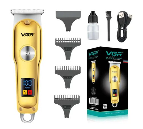 VGR V-290 Altın T Bıçak Sıfır Kesim LCD Ekran Şarjlı Tıraş Makinesi