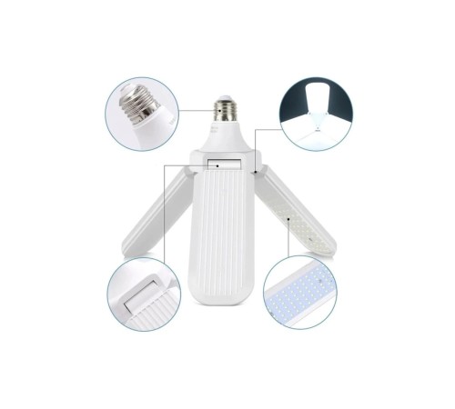 Pervane Ampül 45 W 3 Kollu Katlanır Pervane Led Ampül Tasarruflu Kanatlı Led