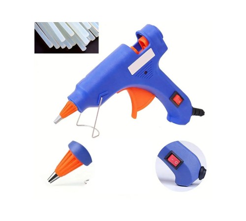 Sıcak Silikon Tabancası 20W On/OFF Tuşlu + 6 Adet Tam Boy İnce Slikon Hediyeli