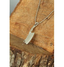 Gümüş Renk Krom Kaplama Kararmaz Balta Tasarım Metal Erkek Kolye - TJ-ERK996