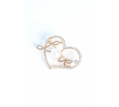 Zirkon Taşlı Metal Broş - TJ-BRS293