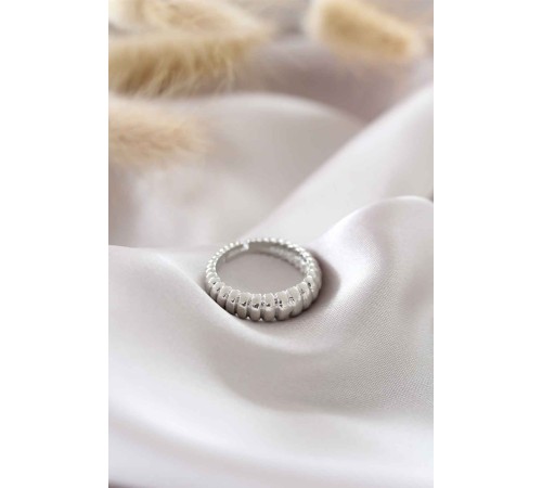 Gümüş Renk Ayarlamalı Burgu Kadın Yüzük - TJ-BYK1504