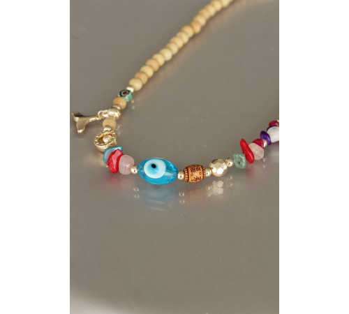 Tahta Boncuklu Kadın Kolye - TJ-BKO5160