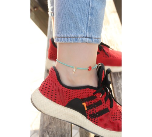 Mavi Boncuk Tasarımlı Deniz Atı Detaylı Halhal - TJ-HH1234