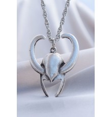 Boynuz Tasarımlı Krom Kaplama Erkek Kolye - TJ-ERK1036