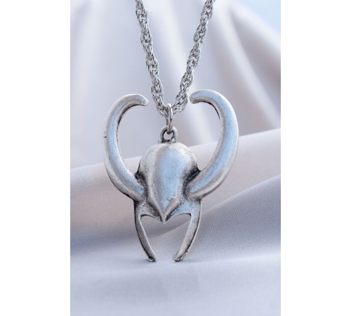 Boynuz Tasarımlı Krom Kaplama Erkek Kolye - TJ-ERK1036